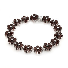 Garnet Silver Bracelet