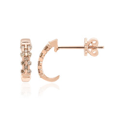 9K SI1 Argyle Rose De France Diamond Gold Earrings