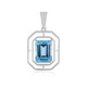 Swiss Blue Topaz Platinum Pendant