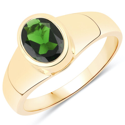 Russian Diopside 14K Gold Oval Ring 1.08ct
