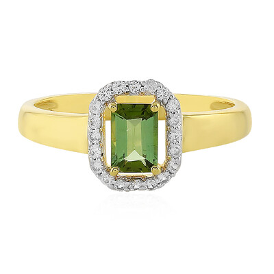 Green Tourmaline Silver Ring