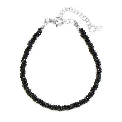 Black Spinel Silver Bracelet