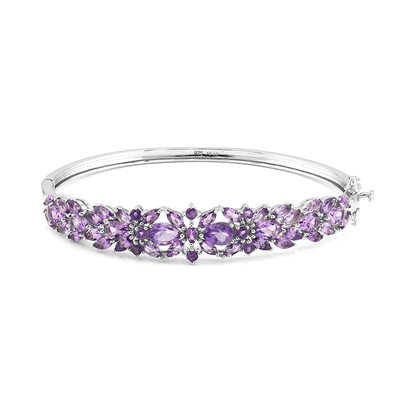 Amethyst Silver Bangle