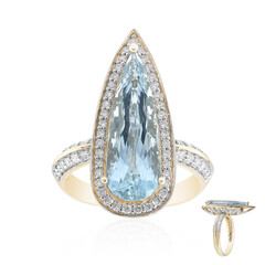 14K AAA Brazilian Aquamarine Gold Ring (de Melo)