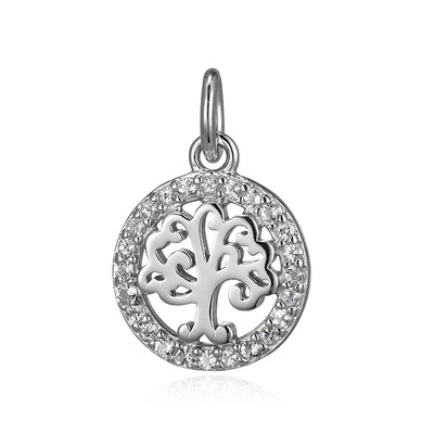 White Topaz Silver Pendant