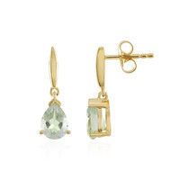 Green Amethyst Silver Earrings