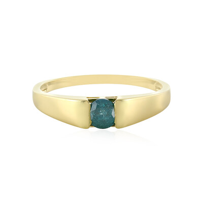 9K I3 Blue Diamond Gold Ring