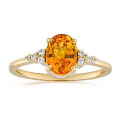 9K Ban Ka Cha Orange Sapphire Gold Ring