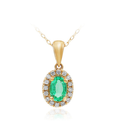 10K AAA Zambian Emerald Gold Necklace