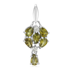 Cuprian Tourmaline Silver Pendant