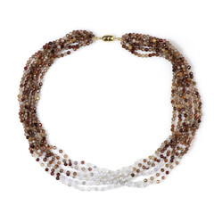 Brown Zircon Silver Necklace (Riya)
