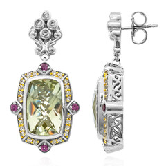 Green Amethyst Silver Earrings (Dallas Prince Designs)