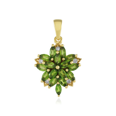 Russian Diopside Silver Pendant