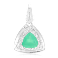 Green Chalcedony Silver Pendant