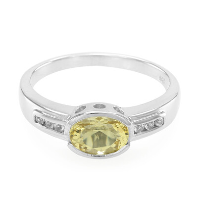 Yellow Beryl Silver Ring