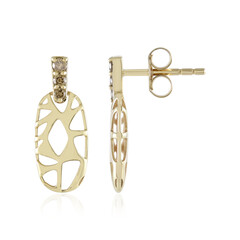 9K I2 Champagne Diamond Gold Earrings (Ornaments by de Melo)