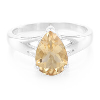 Champagne Quartz Silver Ring