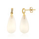 White Chalcedony Silver Earrings