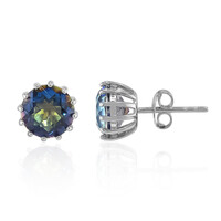 Mystic Blue Quartz Silver Earrings
