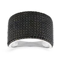 Black Spinel Silver Ring