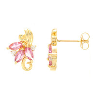18K Unheated Padparadscha Sapphire Gold Earrings (AMAYANI)