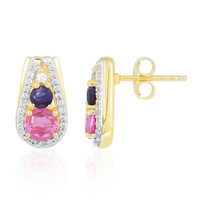 Madagascar Pink Sapphire Silver Earrings