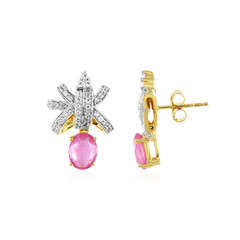 Madagascar Pink Sapphire Silver Earrings