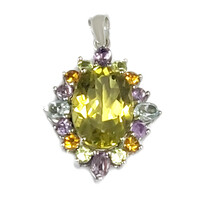 Ouro Verde Quartz Silver Pendant