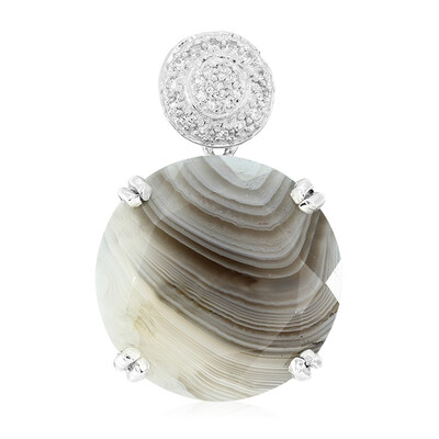 Botswana Agate Silver Pendant