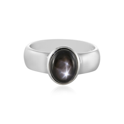 Black Star Sapphire Silver Ring