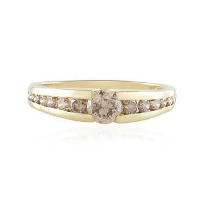 9K I2 Champagne Diamond Gold Ring