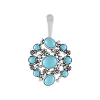Sleeping Beauty Turquoise Silver Pendant (Desert Chic)