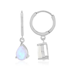 Rainbow Moonstone Silver Earrings