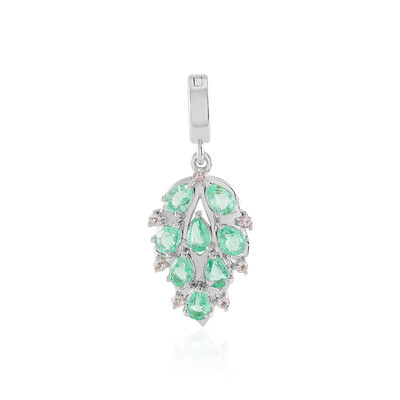 Russian Emerald Silver Pendant