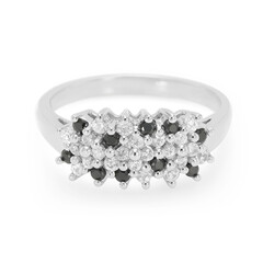 Black Spinel Silver Ring