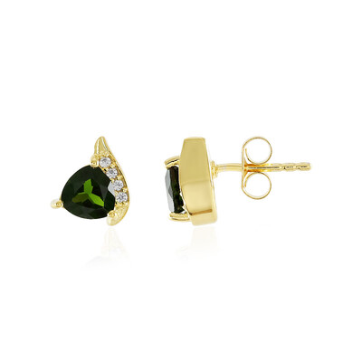 Russian Diopside Silver Earrings