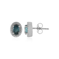 Belgian Teal Fluorite Silver Earrings