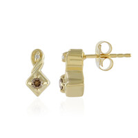 I3 Champagne Diamond Silver Earrings