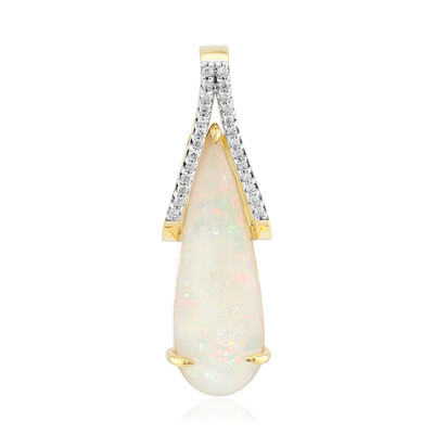 18K Brazilian White Opal Gold Pendant