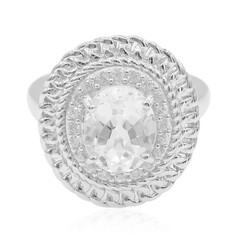 White Topaz Silver Ring
