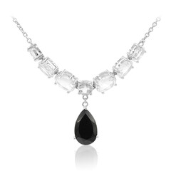 Black Spinel Silver Necklace