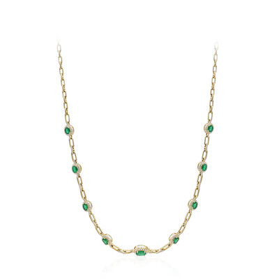 14K AAA Zambian Emerald Gold Necklace (CIRARI)