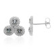 Unheated Green Sapphire Silver Earrings