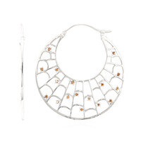 Fancy Diamond Silver Earrings