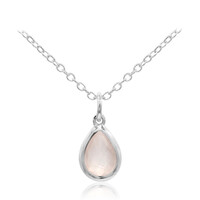 Rose Quartz Silver Necklace