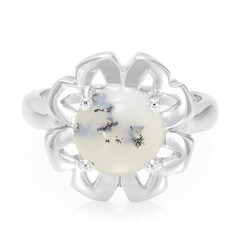Dendritic Agate Silver Ring