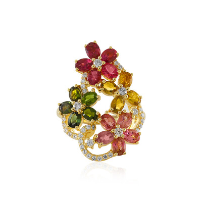 Fancy Tourmaline Silver Ring