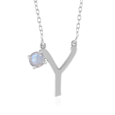 Rainbow Moonstone Silver Necklace