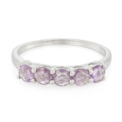 Unheated Ceylon Purple Sapphire Silver Ring
