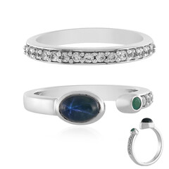 Blue Star Sapphire Silver Ring